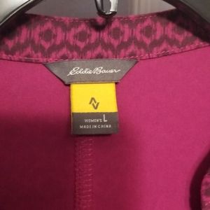 Eddie Bauer Fuchsia and Brown Pattern Dress